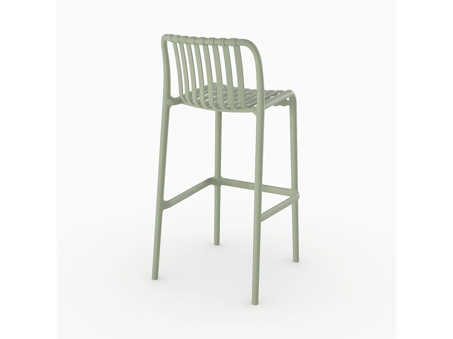 Lot de 2 chaises de bar de jardin 76 cm en plastique vert pastel - Duli
