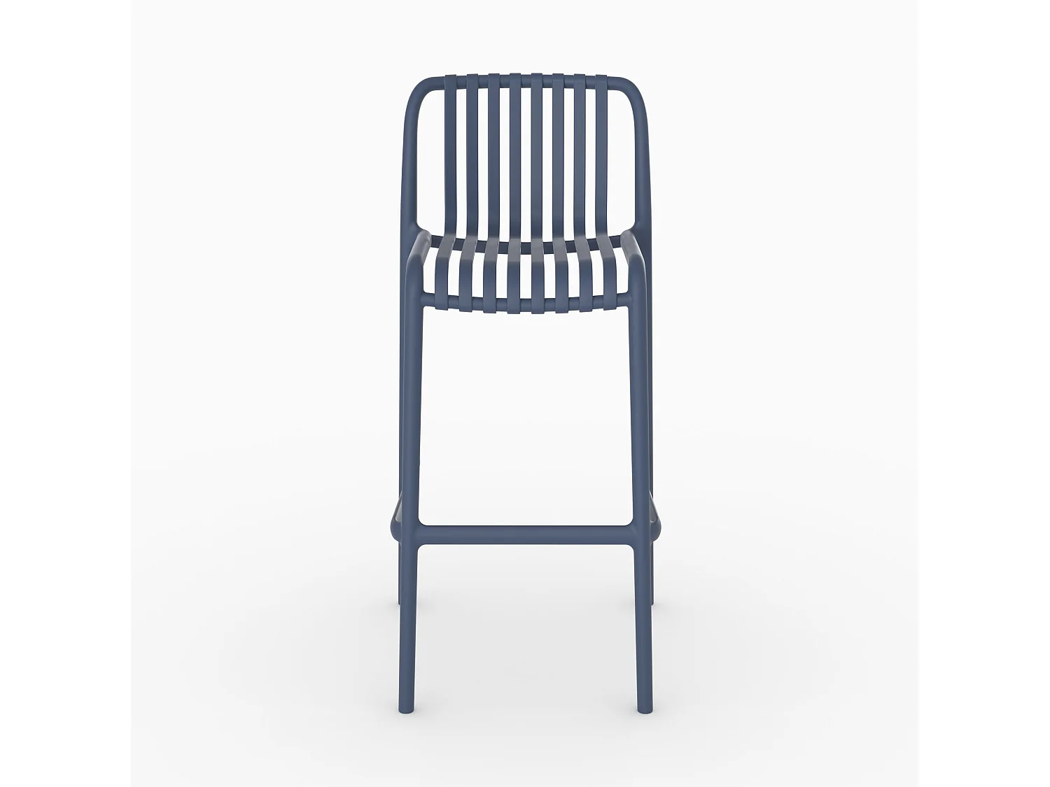 Lot de 2 chaises de bar de jardin 76 cm en plastique bleu marine - Duli