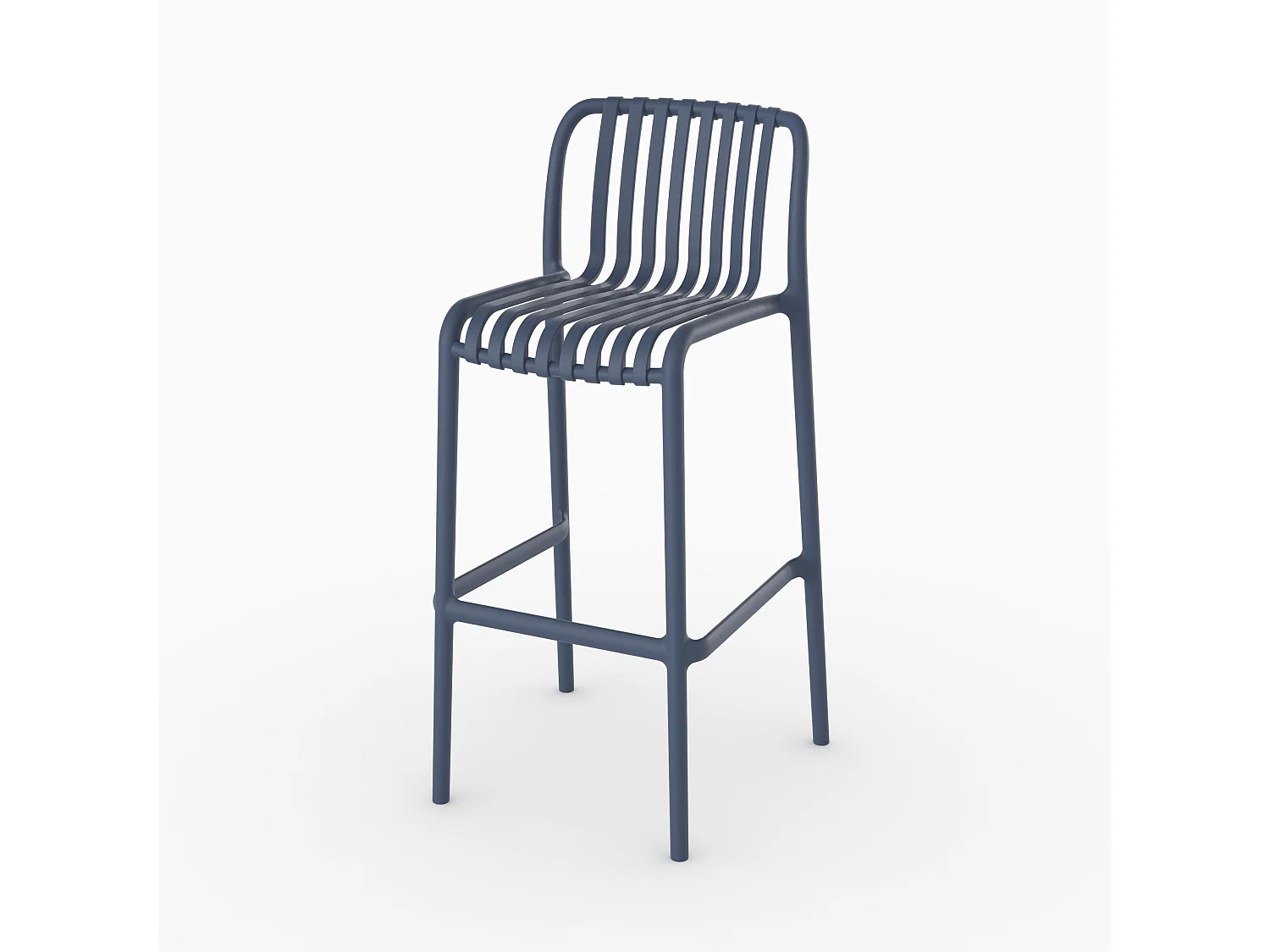Lot de 2 chaises de bar de jardin 76 cm en plastique bleu marine - Duli
