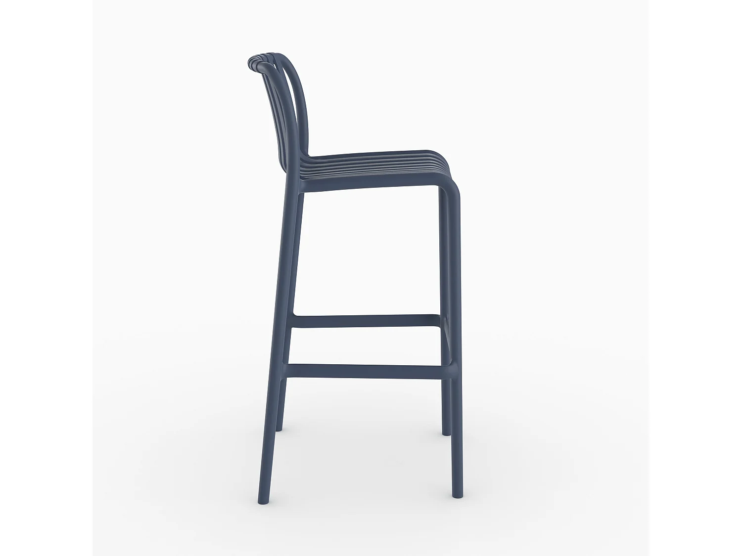 Lot de 2 chaises de bar de jardin 76 cm en plastique bleu marine - Duli