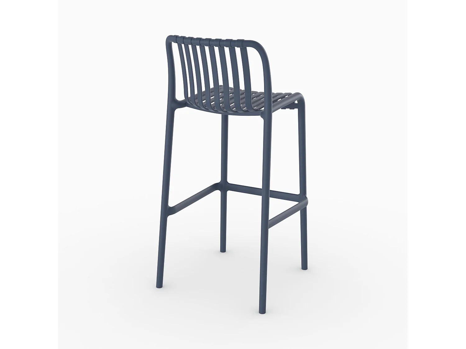 Lot de 2 chaises de bar de jardin 76 cm en plastique bleu marine - Duli