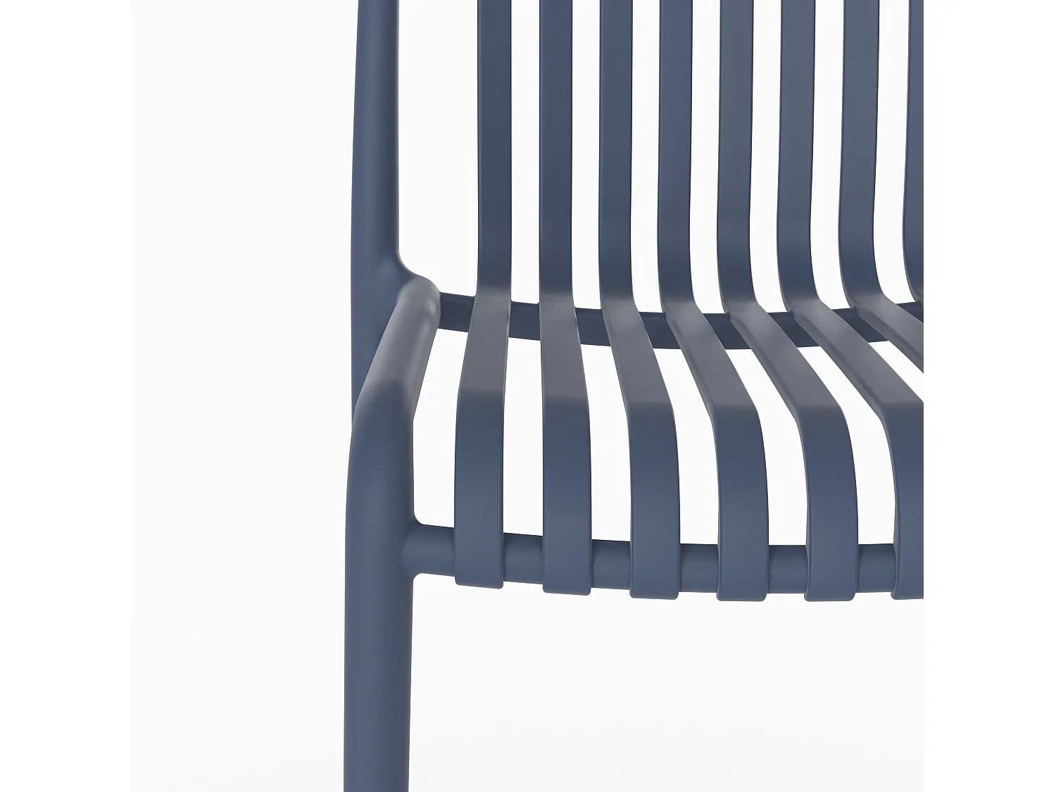 Lot de 2 chaises de bar de jardin 76 cm en plastique bleu marine - Duli