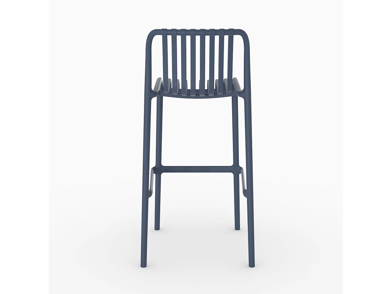 Lot de 2 chaises de bar de jardin 76 cm en plastique bleu marine - Duli