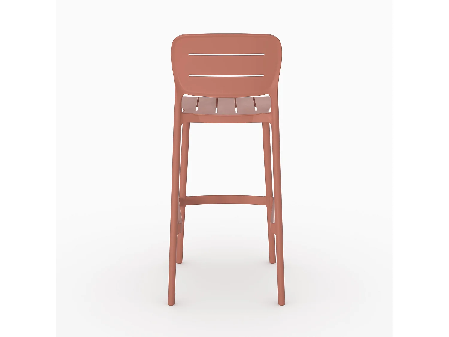 Conjunto de 2 sillas de bar de jardín de 75 cm en plástico terracota - Lola