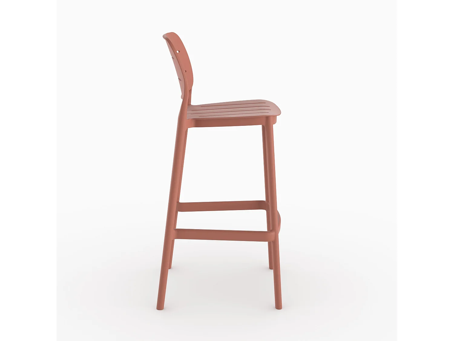 Conjunto de 2 sillas de bar de jardín de 75 cm en plástico terracota - Lola