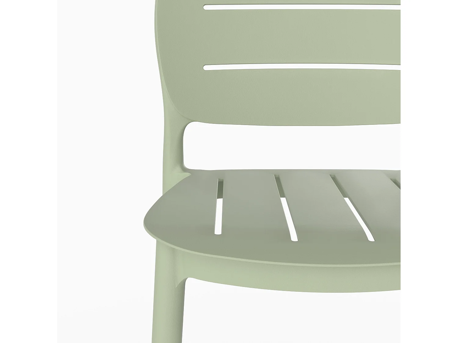 Lot de 2 chaises de bar de jardin 75 cm en plastique vert pastel - Lola