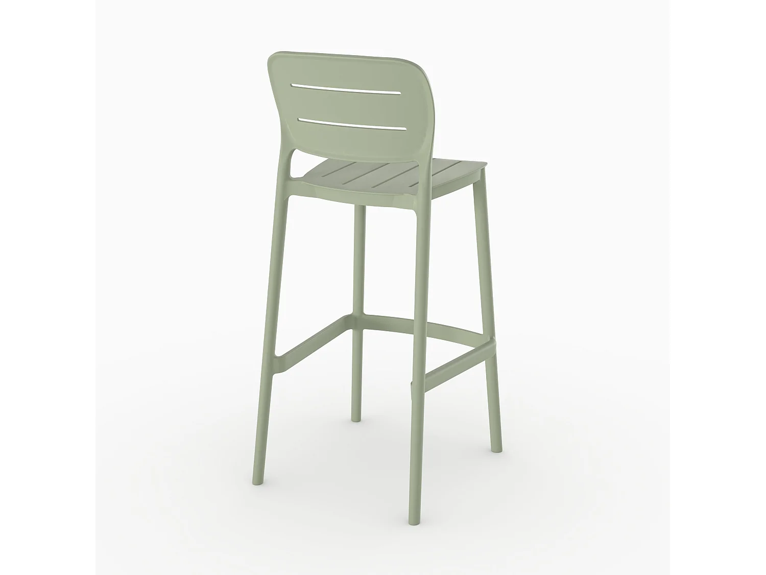 Lot de 2 chaises de bar de jardin 75 cm en plastique vert pastel - Lola