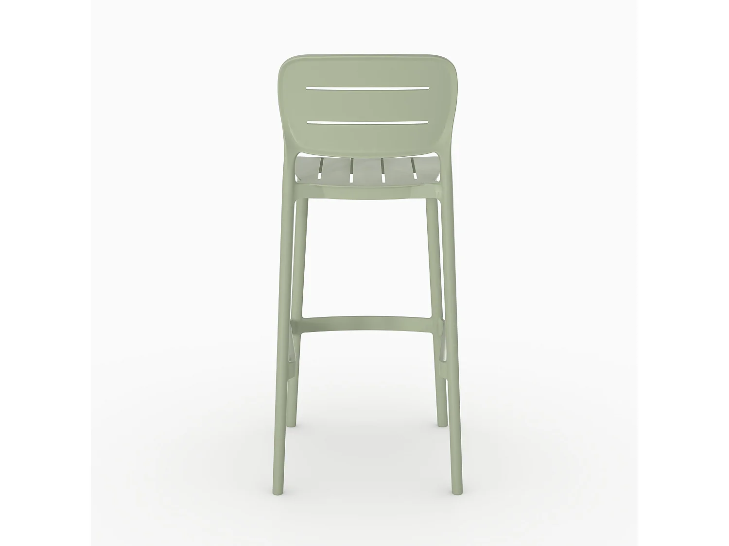 Lot de 2 chaises de bar de jardin 75 cm en plastique vert pastel - Lola