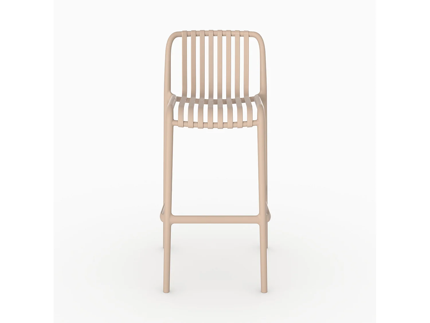 Set di 2 sedie da bar da giardino 76 cm in plastica beige - Duli