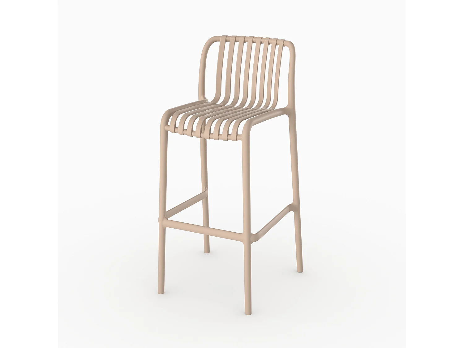 Set di 2 sedie da bar da giardino 76 cm in plastica beige - Duli