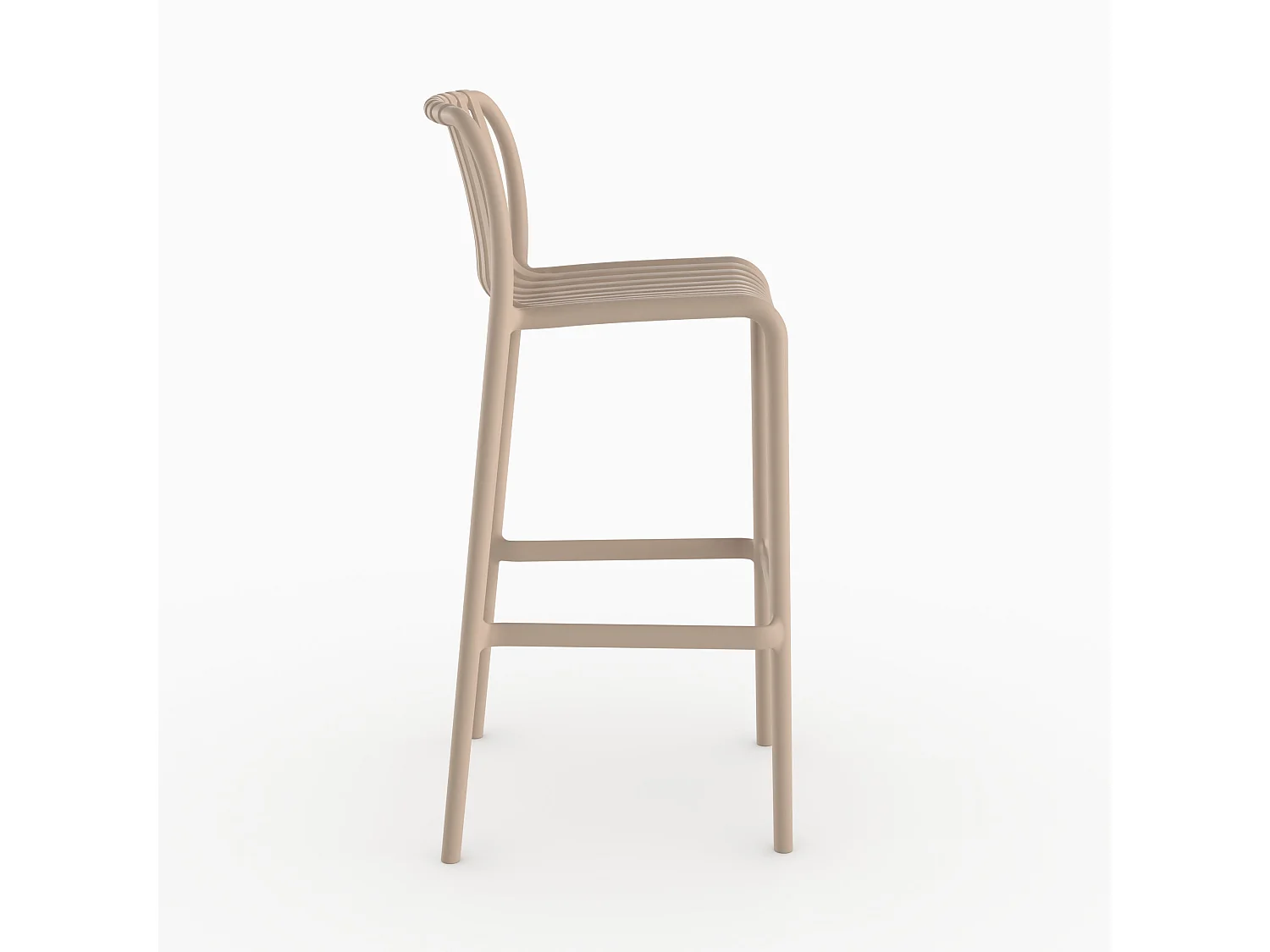 Set di 2 sedie da bar da giardino 76 cm in plastica beige - Duli