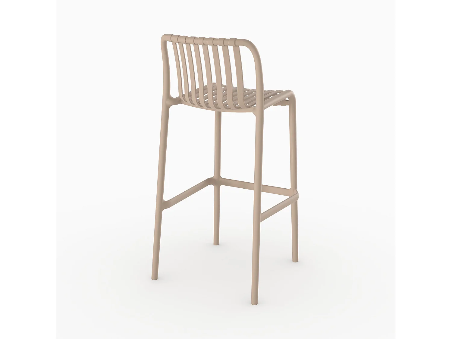 Set di 2 sedie da bar da giardino 76 cm in plastica beige - Duli