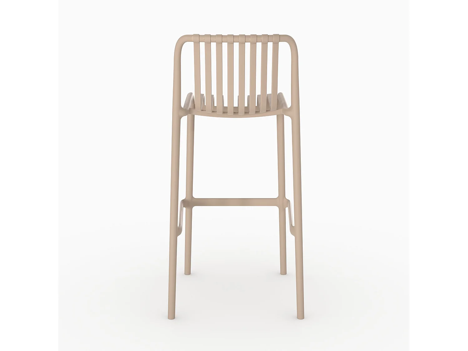 Set di 2 sedie da bar da giardino 76 cm in plastica beige - Duli