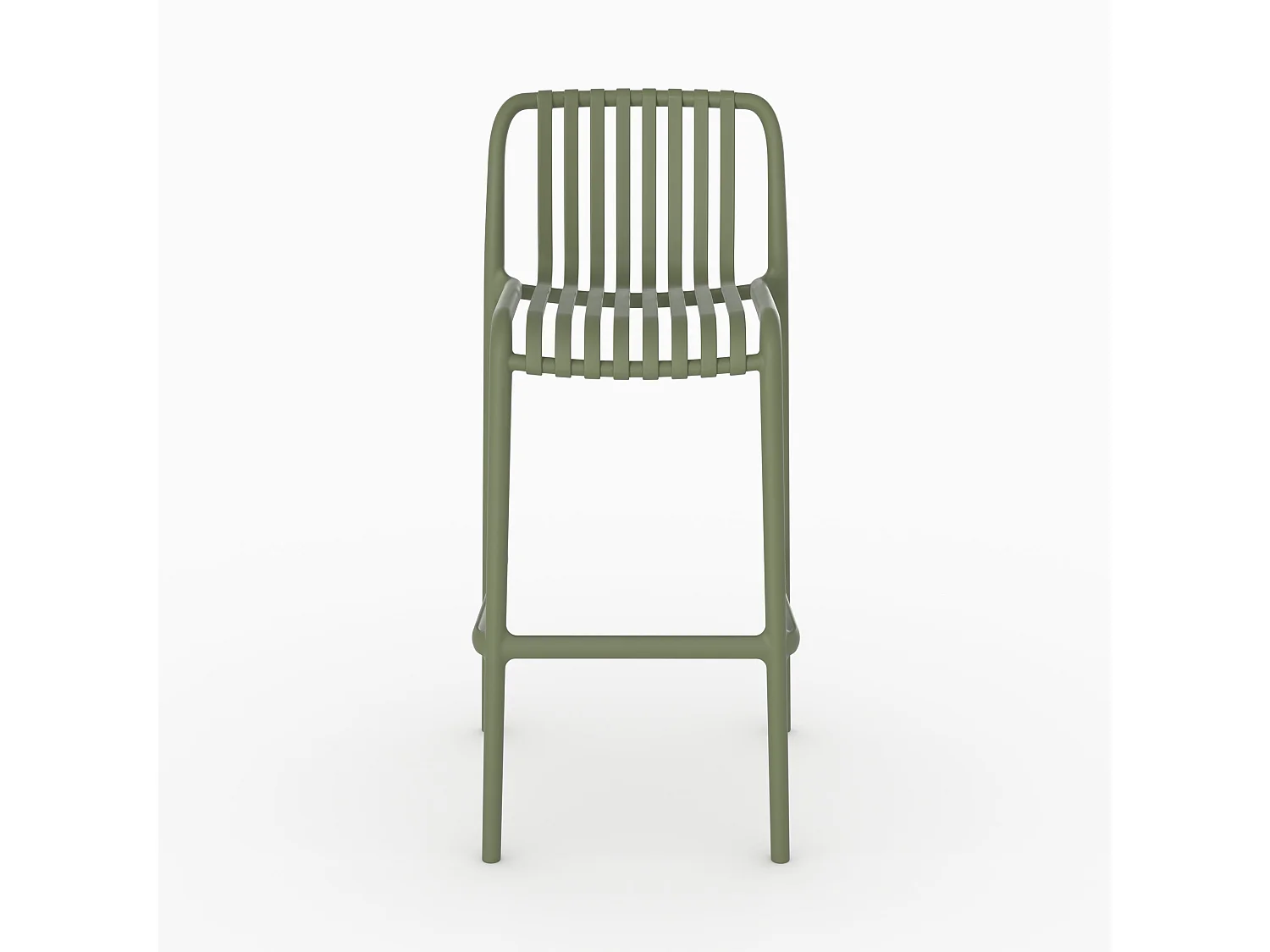 Set di 2 sedie da bar da giardino 76 cm in plastica verde kaki - Duli