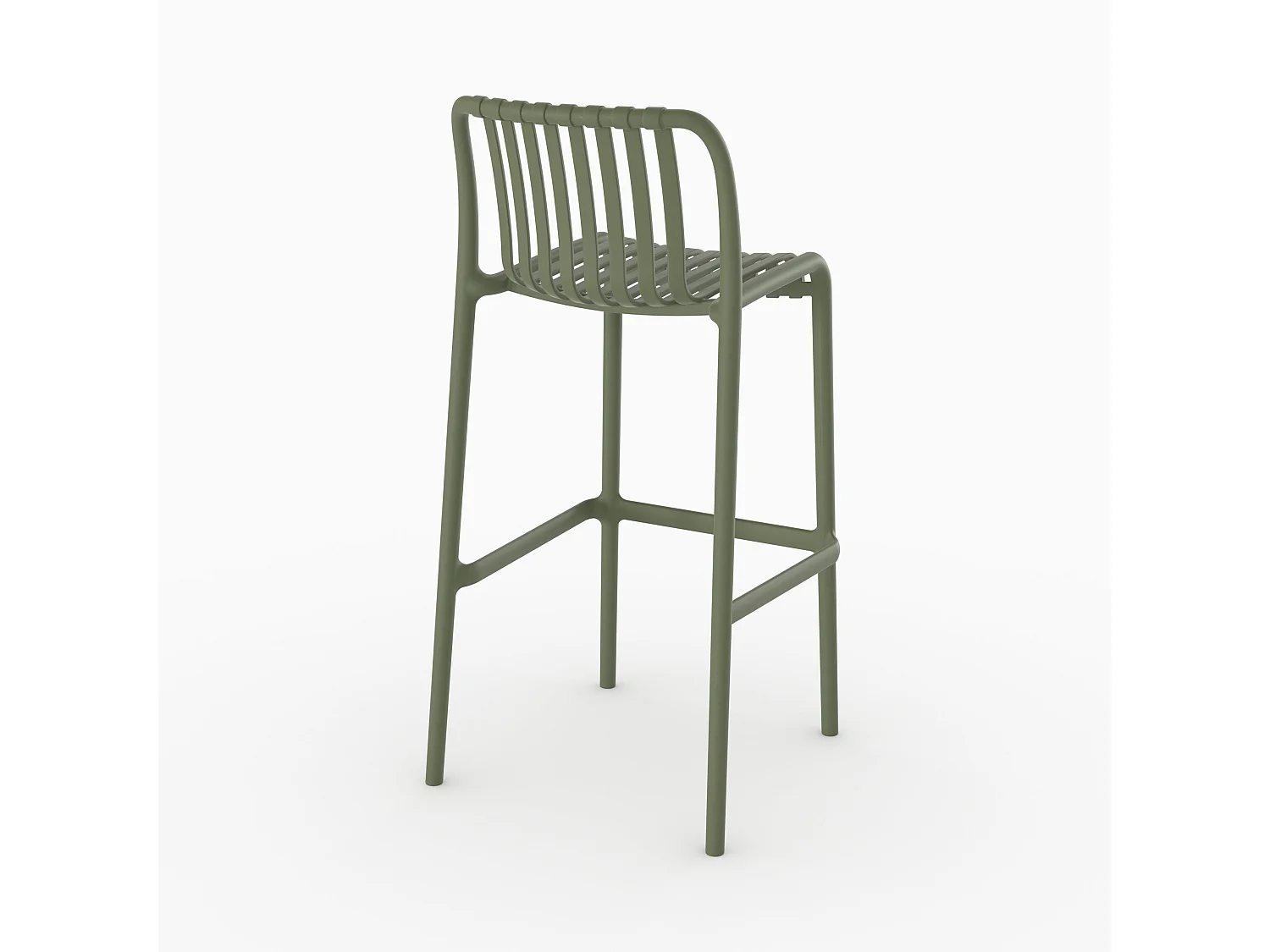 Set di 2 sedie da bar da giardino 76 cm in plastica verde kaki - Duli
