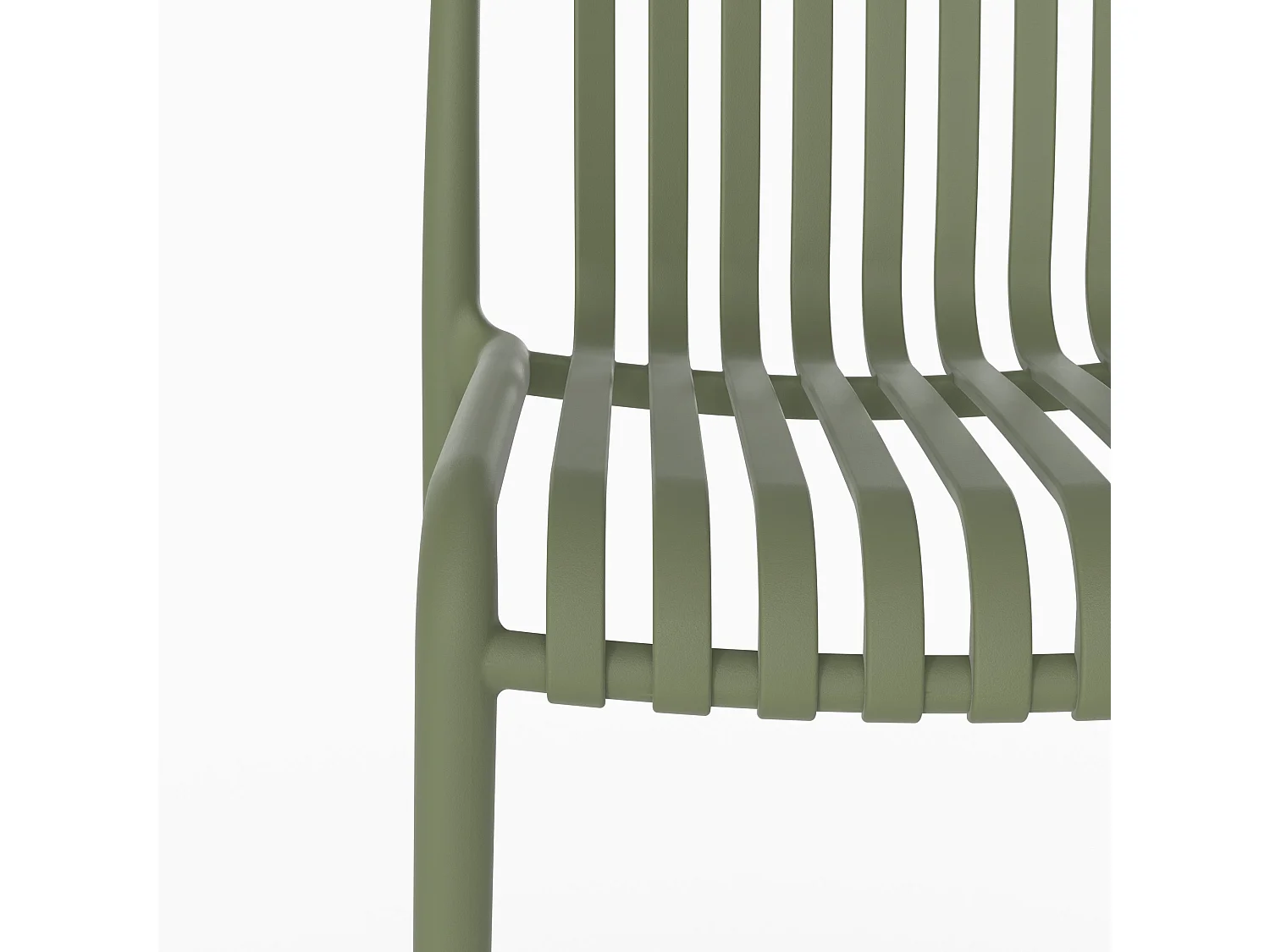 Set di 2 sedie da bar da giardino 76 cm in plastica verde kaki - Duli