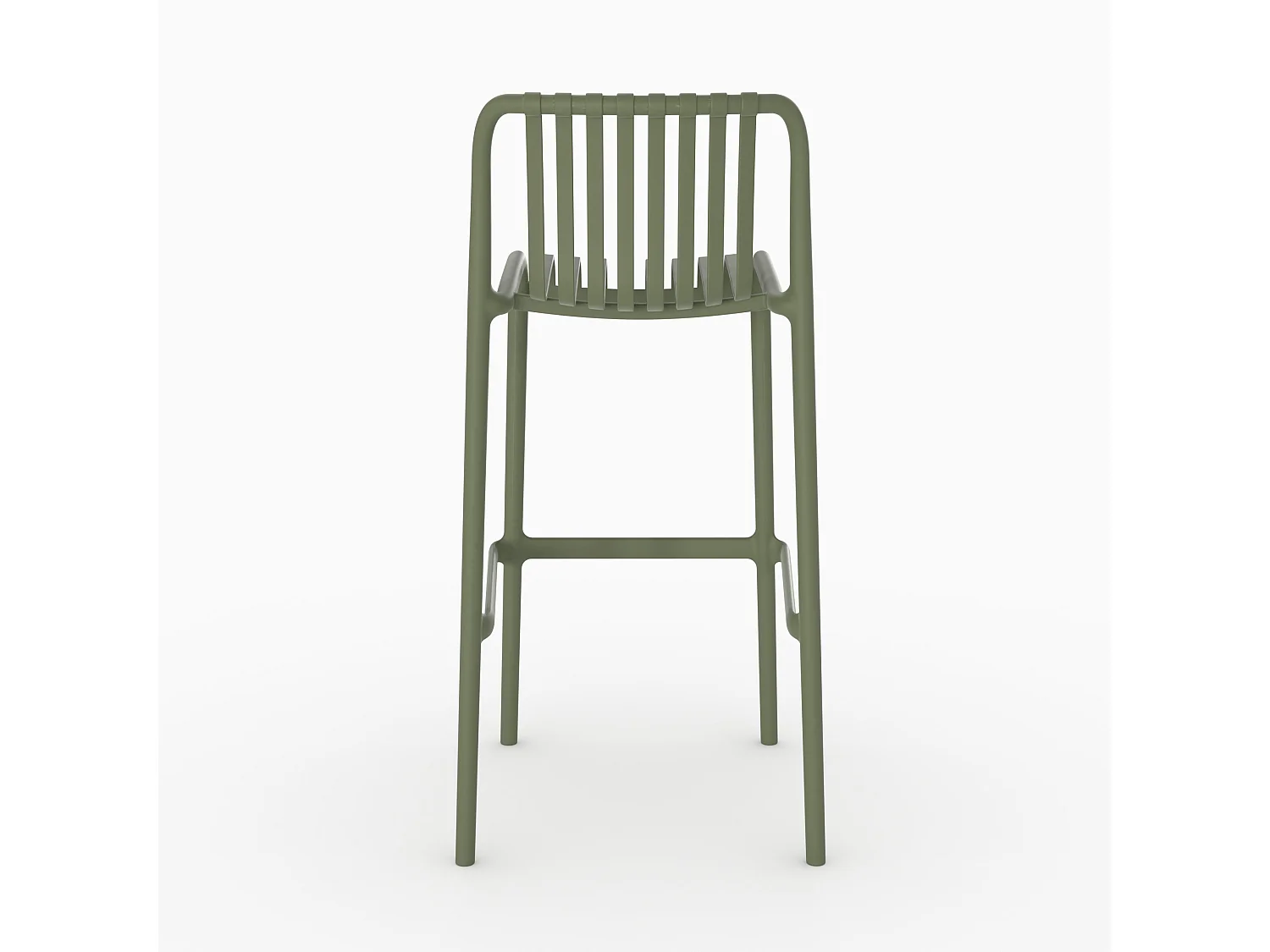 Set di 2 sedie da bar da giardino 76 cm in plastica verde kaki - Duli