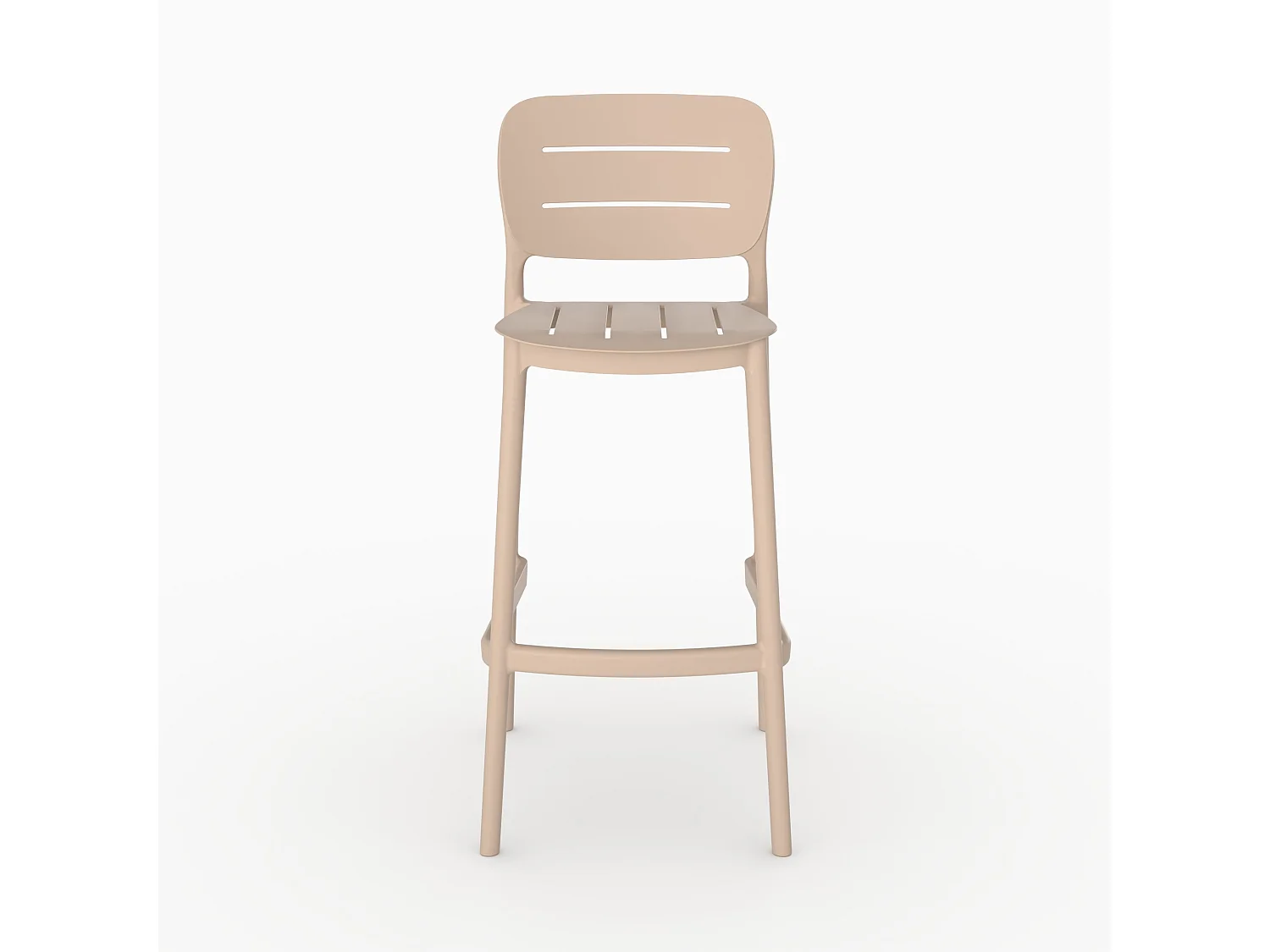 Conjunto de 2 sillas de bar de jardín de 75 cm en plástico beige - Lola