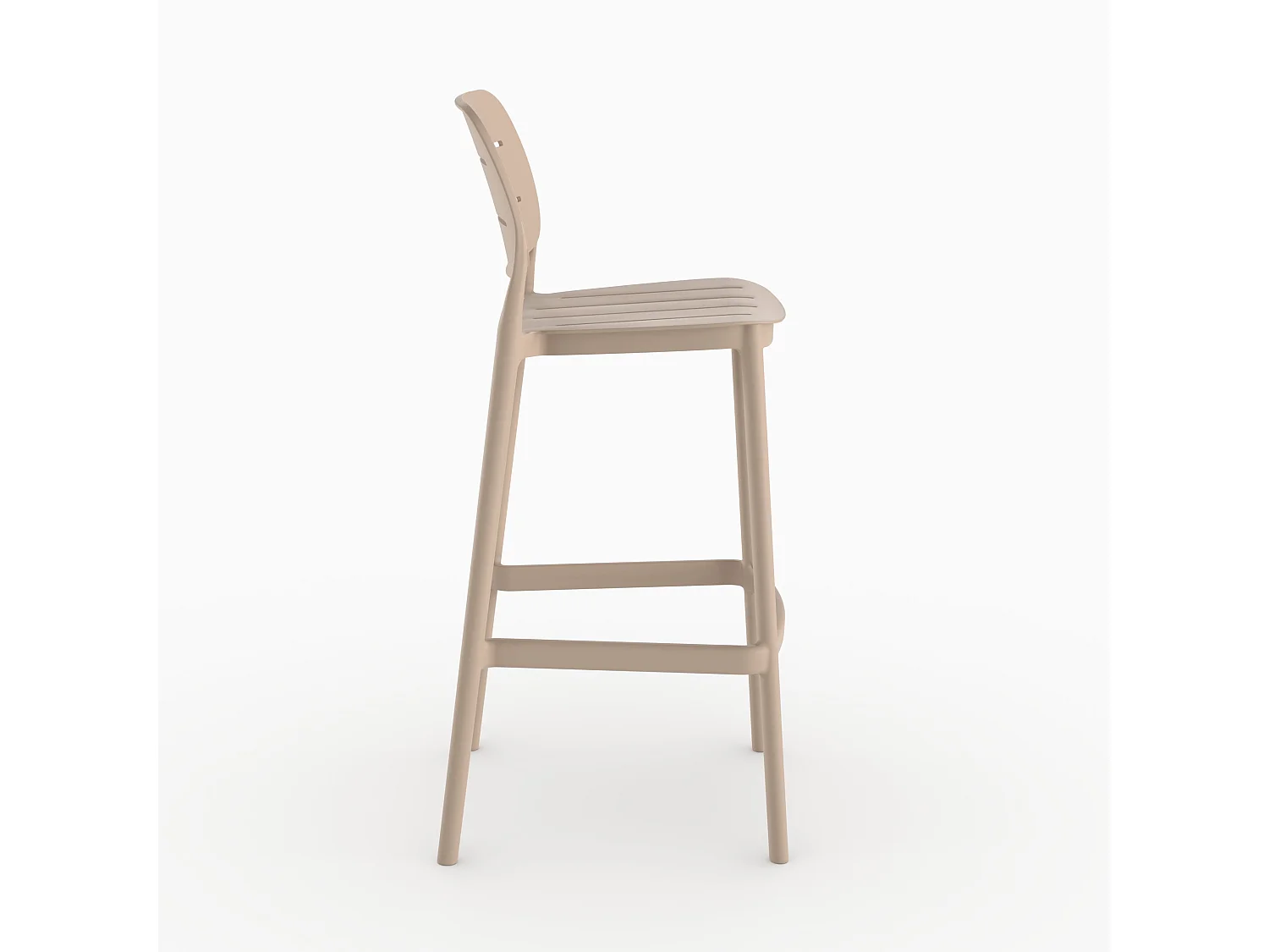 Conjunto de 2 sillas de bar de jardín de 75 cm en plástico beige - Lola
