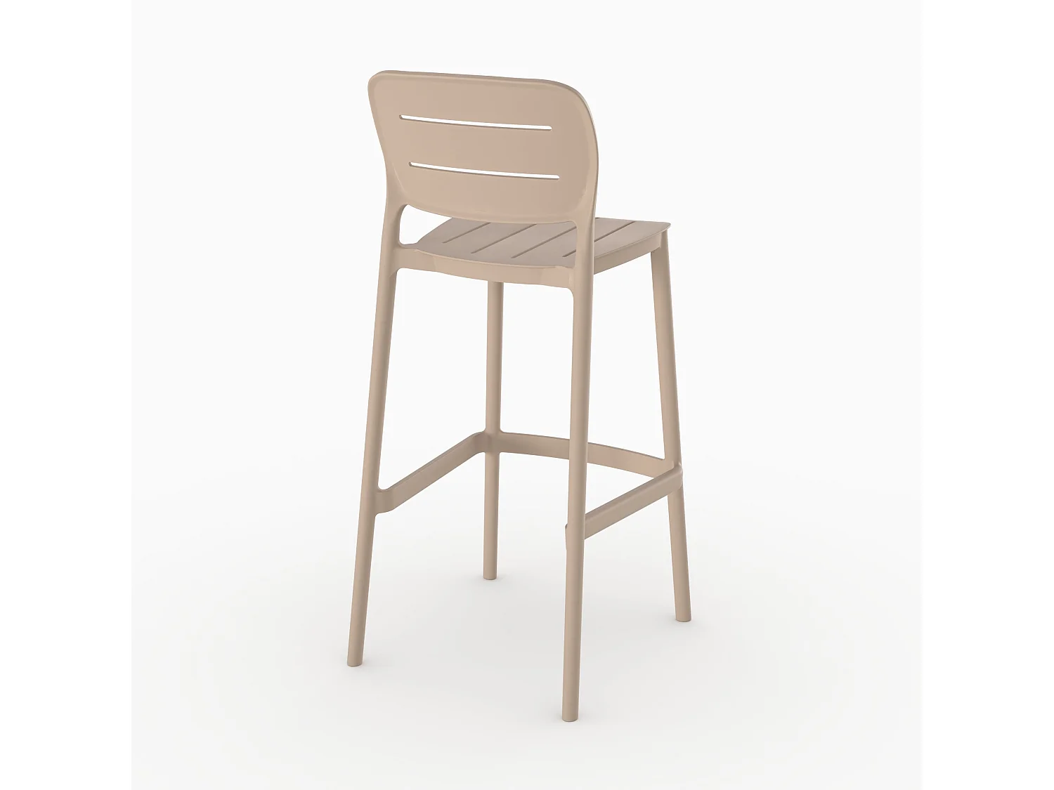 Conjunto de 2 sillas de bar de jardín de 75 cm en plástico beige - Lola