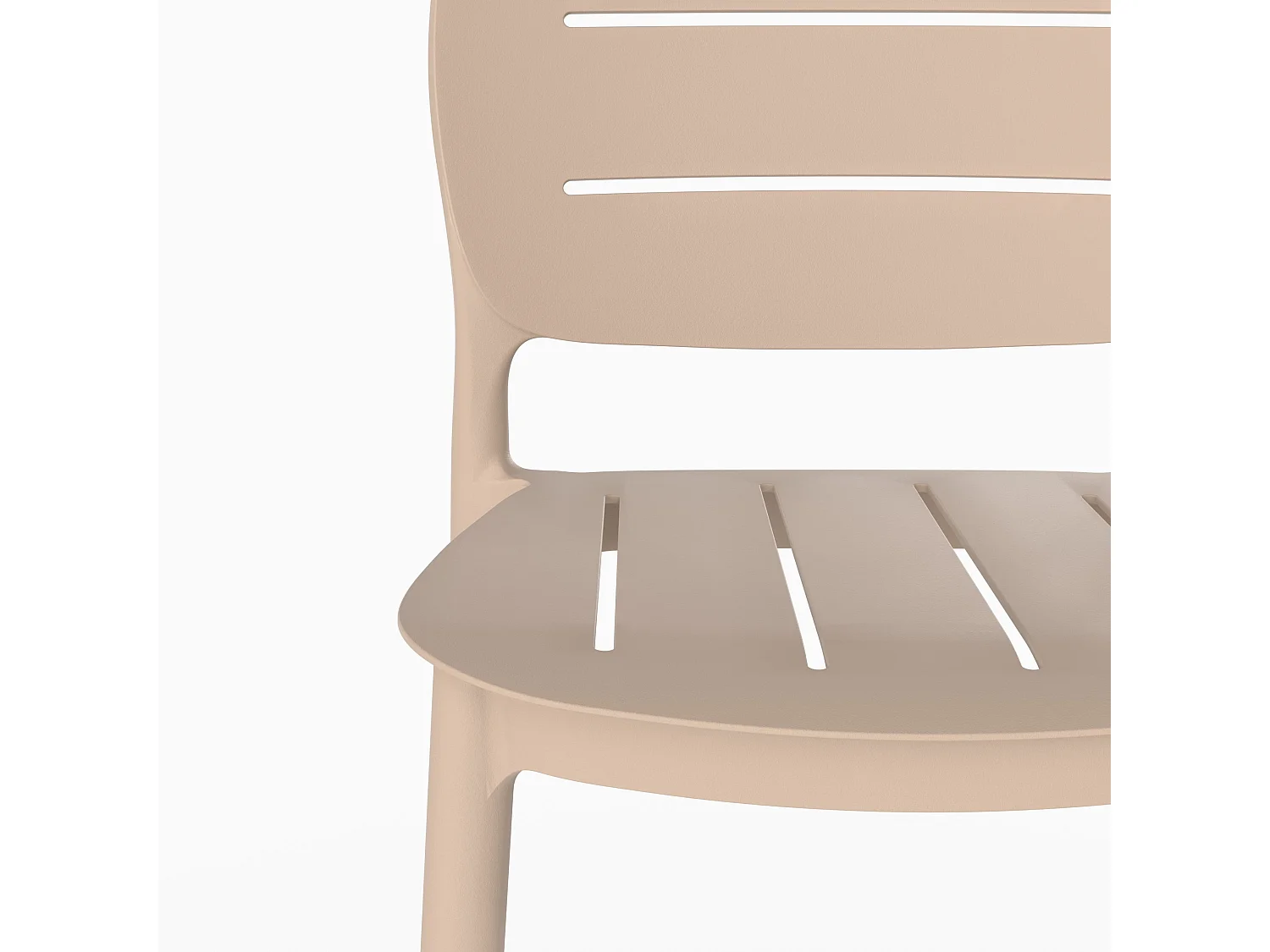 Conjunto de 2 sillas de bar de jardín de 75 cm en plástico beige - Lola