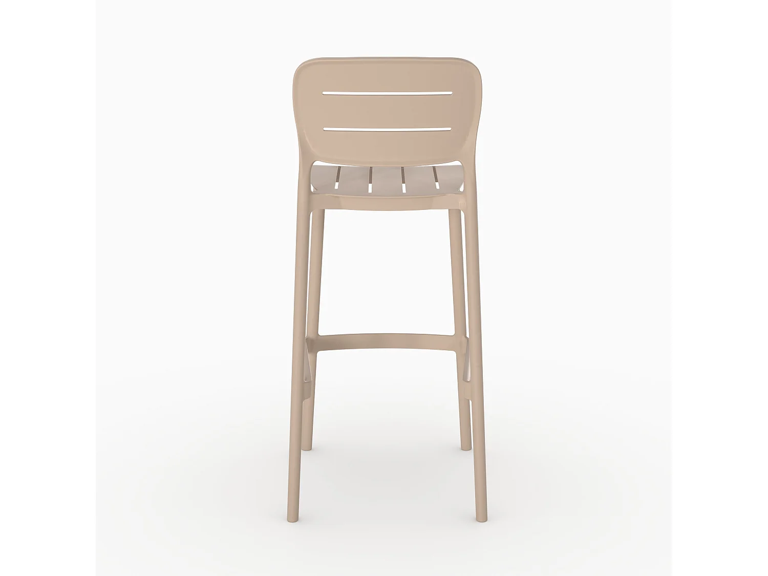 Conjunto de 2 sillas de bar de jardín de 75 cm en plástico beige - Lola