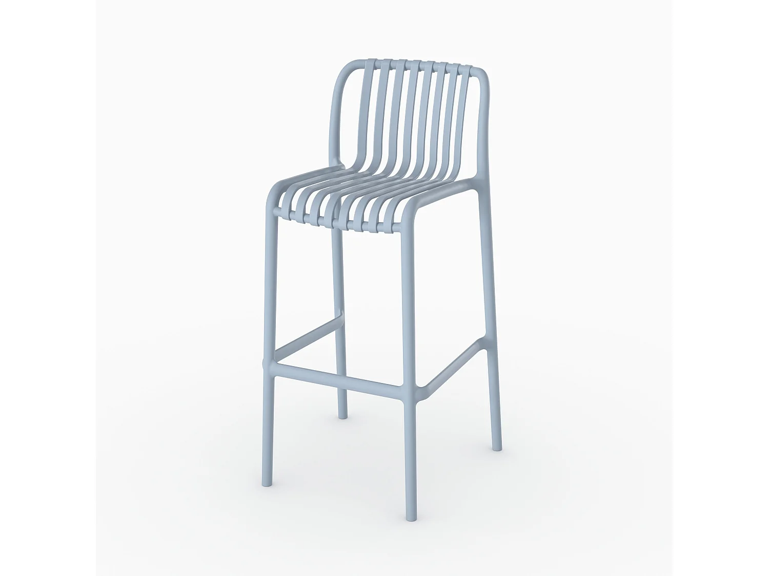 Lot de 2 chaises de bar de jardin 76 cm en plastique bleu pastel - Duli