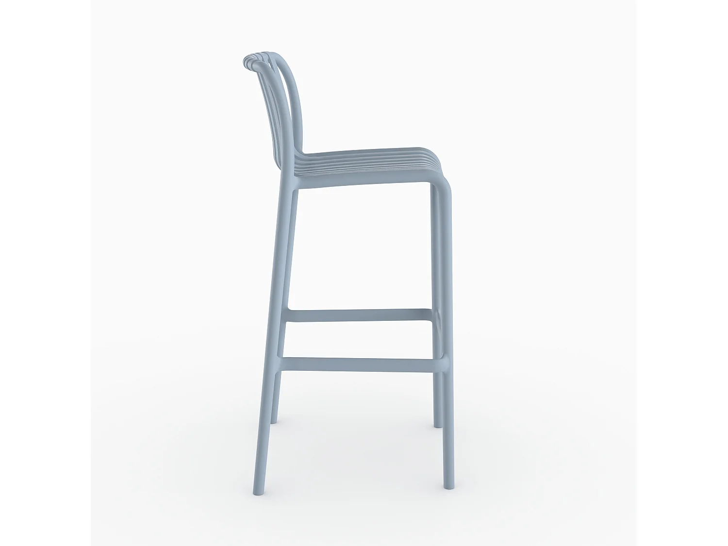 Lot de 2 chaises de bar de jardin 76 cm en plastique bleu pastel - Duli