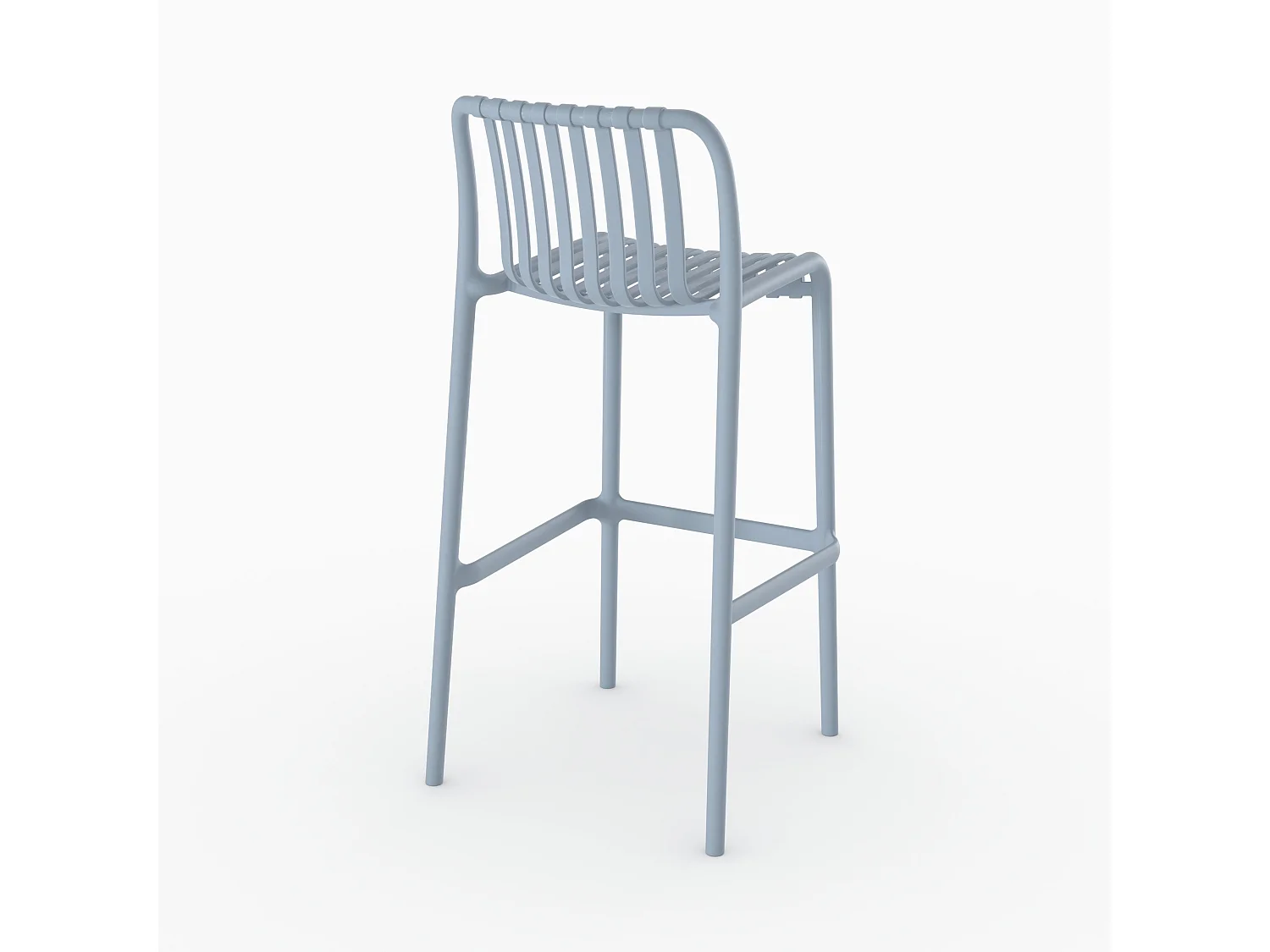 Lot de 2 chaises de bar de jardin 76 cm en plastique bleu pastel - Duli