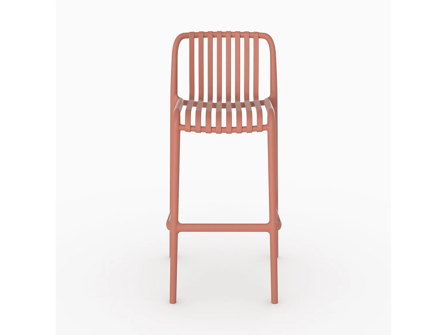 Lot de 2 chaises de bar de jardin 76 cm en plastique terracotta - Duli