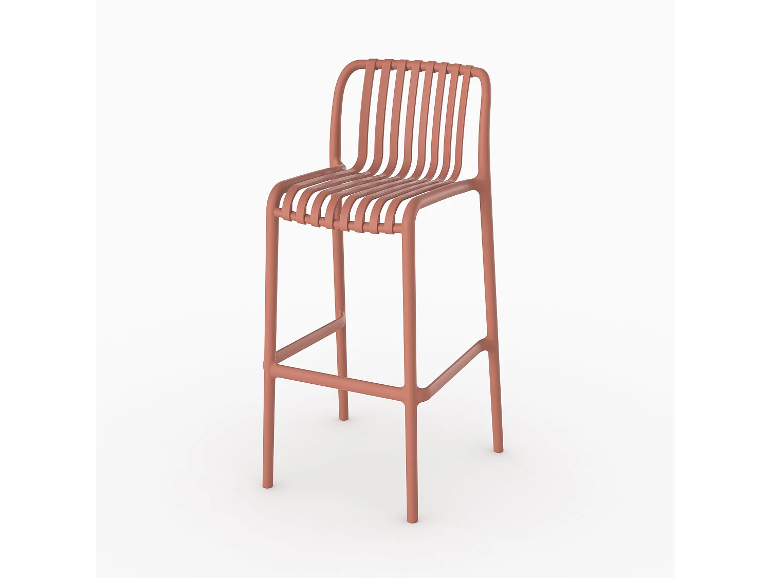 Lot de 2 chaises de bar de jardin 76 cm en plastique terracotta - Duli