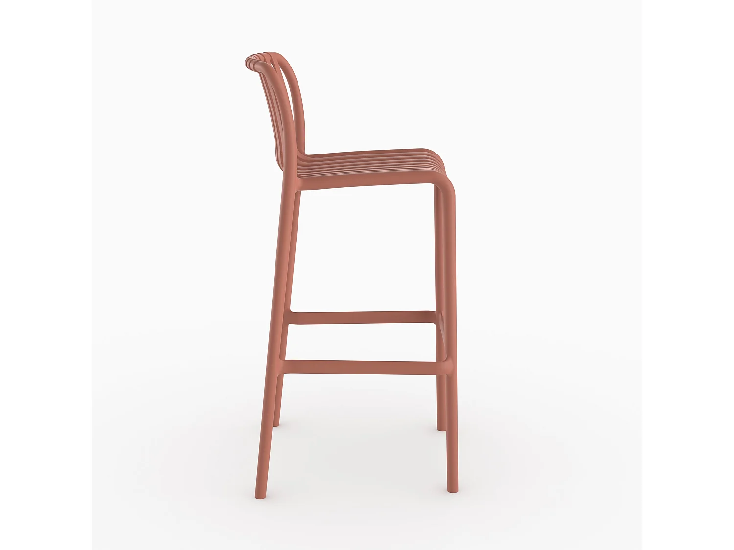 Lot de 2 chaises de bar de jardin 76 cm en plastique terracotta - Duli