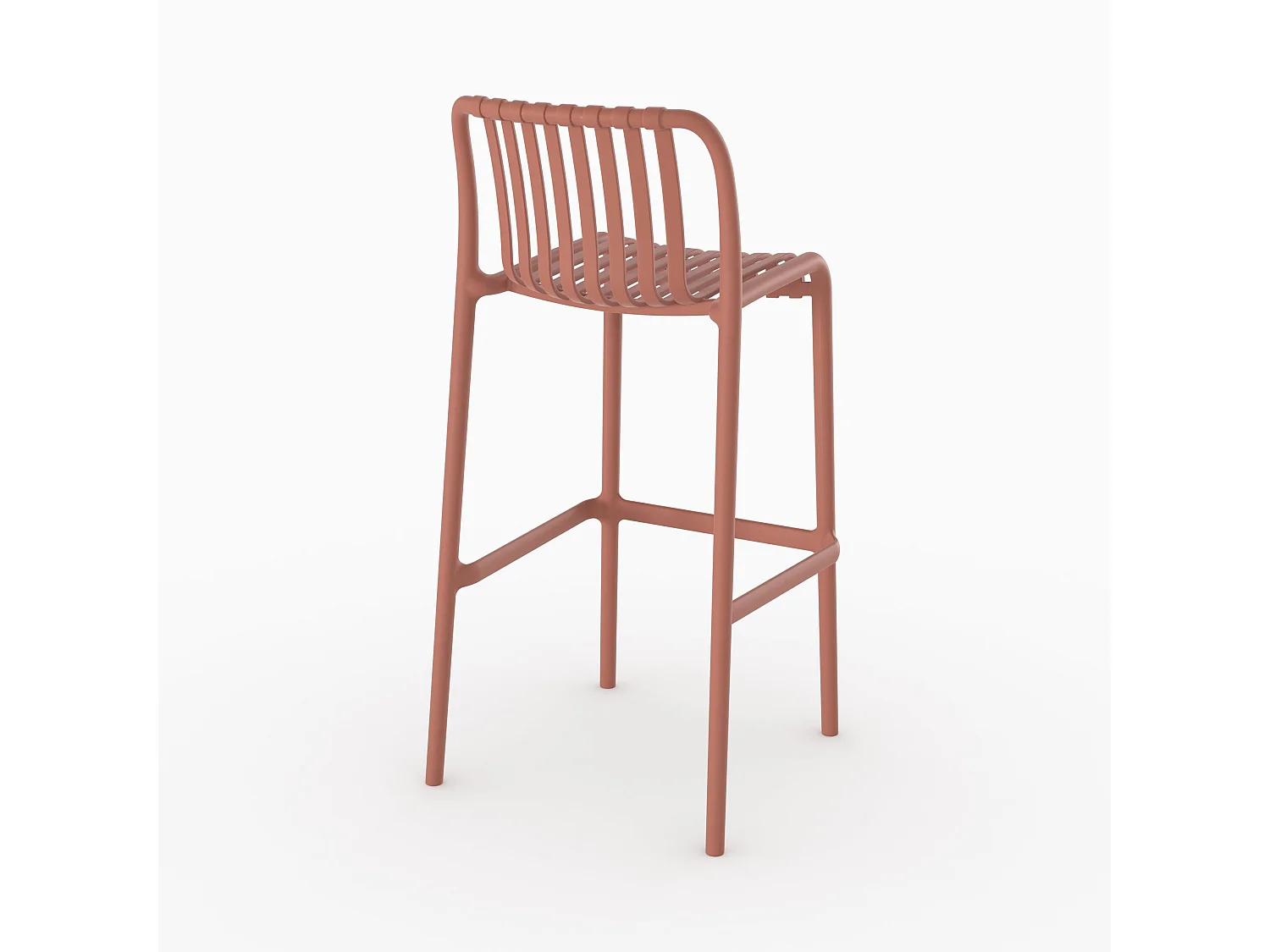 Lot de 2 chaises de bar de jardin 76 cm en plastique terracotta - Duli