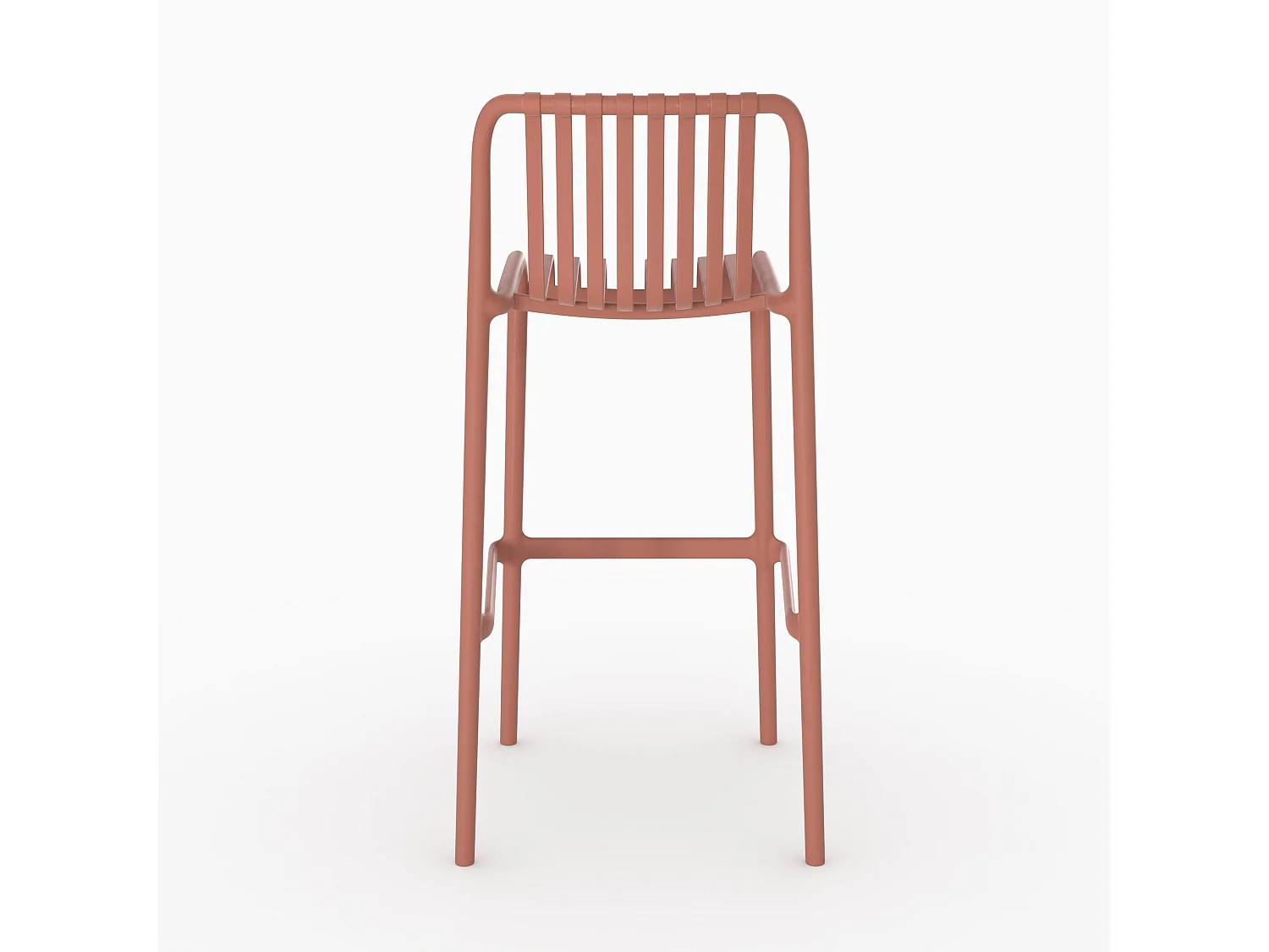 Lot de 2 chaises de bar de jardin 76 cm en plastique terracotta - Duli