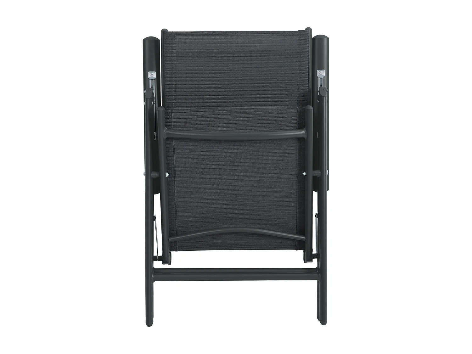 SVITA Set table de jardin et 4 chaises à dossier haut pliables fauteuils de camping métal Anthracite