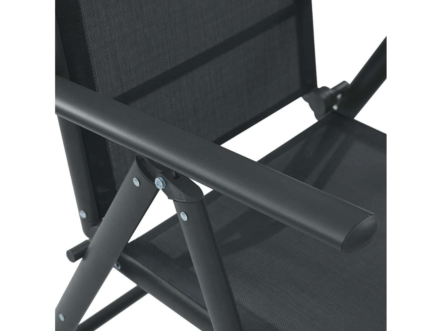 SVITA Set table de jardin et 4 chaises à dossier haut pliables fauteuils de camping métal Anthracite