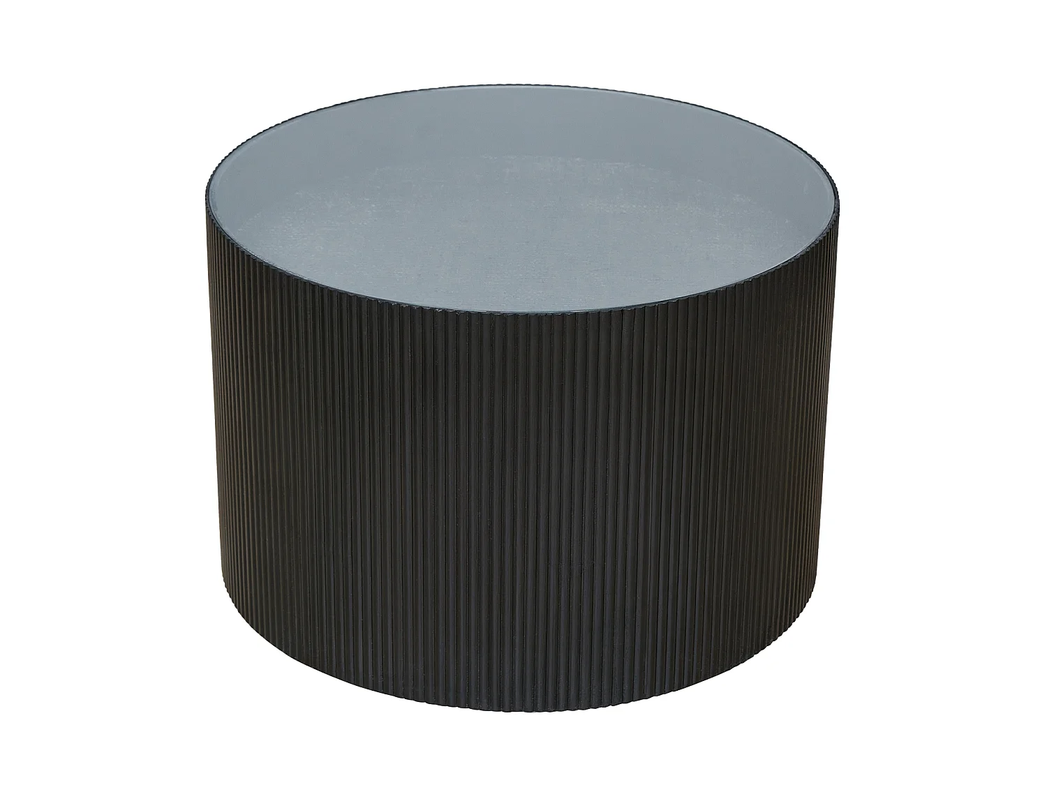 SVITA CARLA Table d'appoint Table de salon 59x39cm (Ø x H) Bois de Paulownia Noir