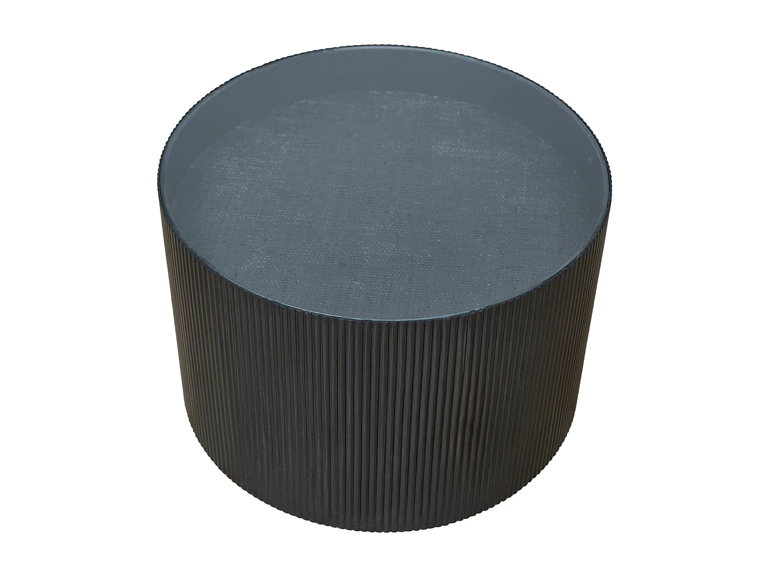 SVITA CARLA Table d'appoint Table de salon 59x39cm (Ø x H) Bois de Paulownia Noir