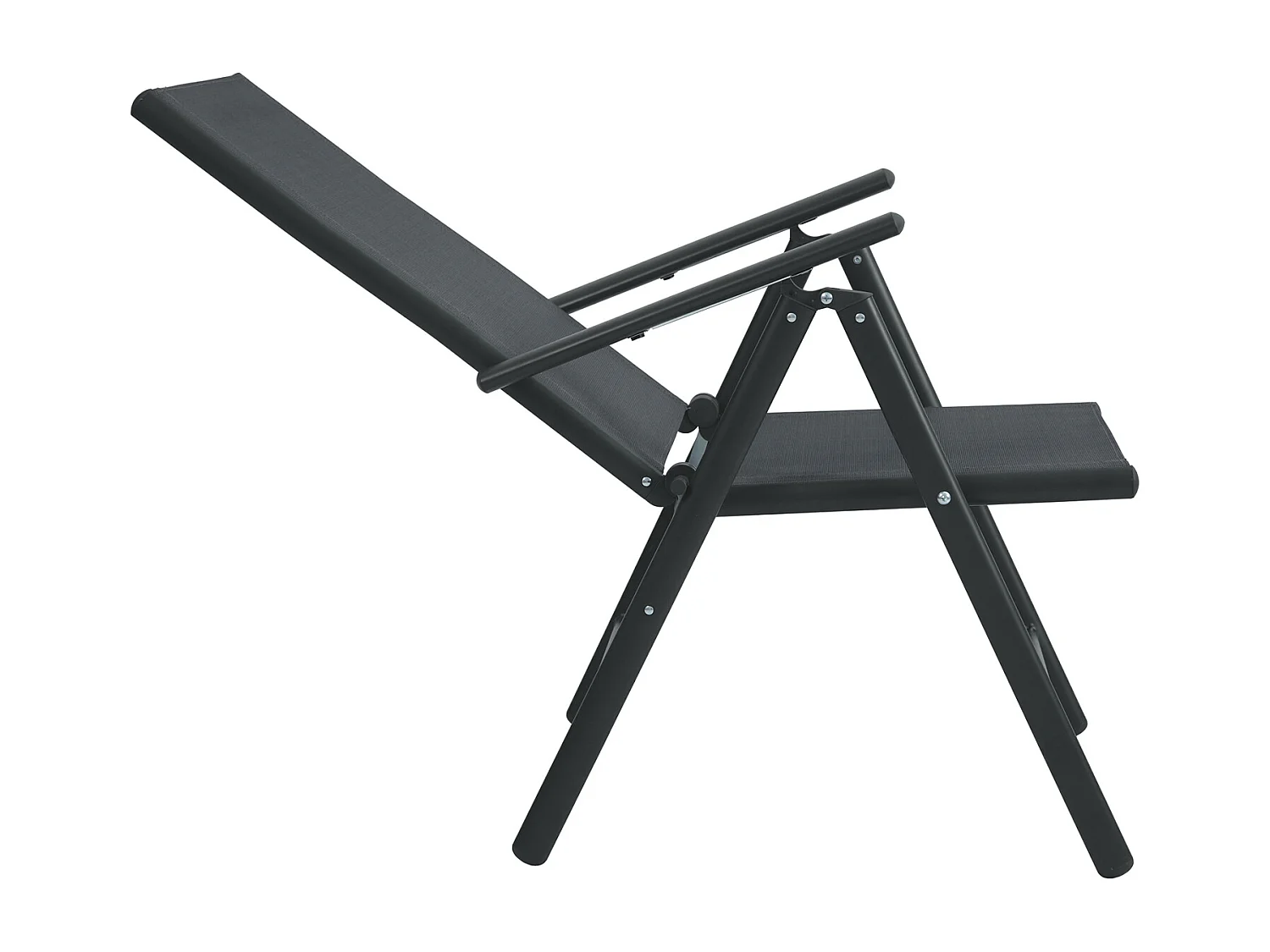 SVITA Lot de 2 chaises de jardin à dossier haut pliables Fauteuils de camping pliants Aluminium Anthracite