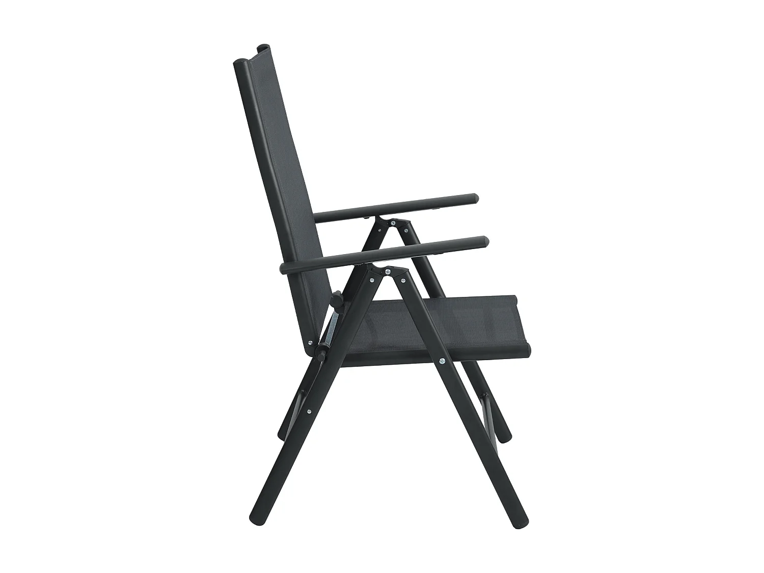 SVITA Lot de 2 chaises de jardin à dossier haut pliables Fauteuils de camping pliants Aluminium Anthracite