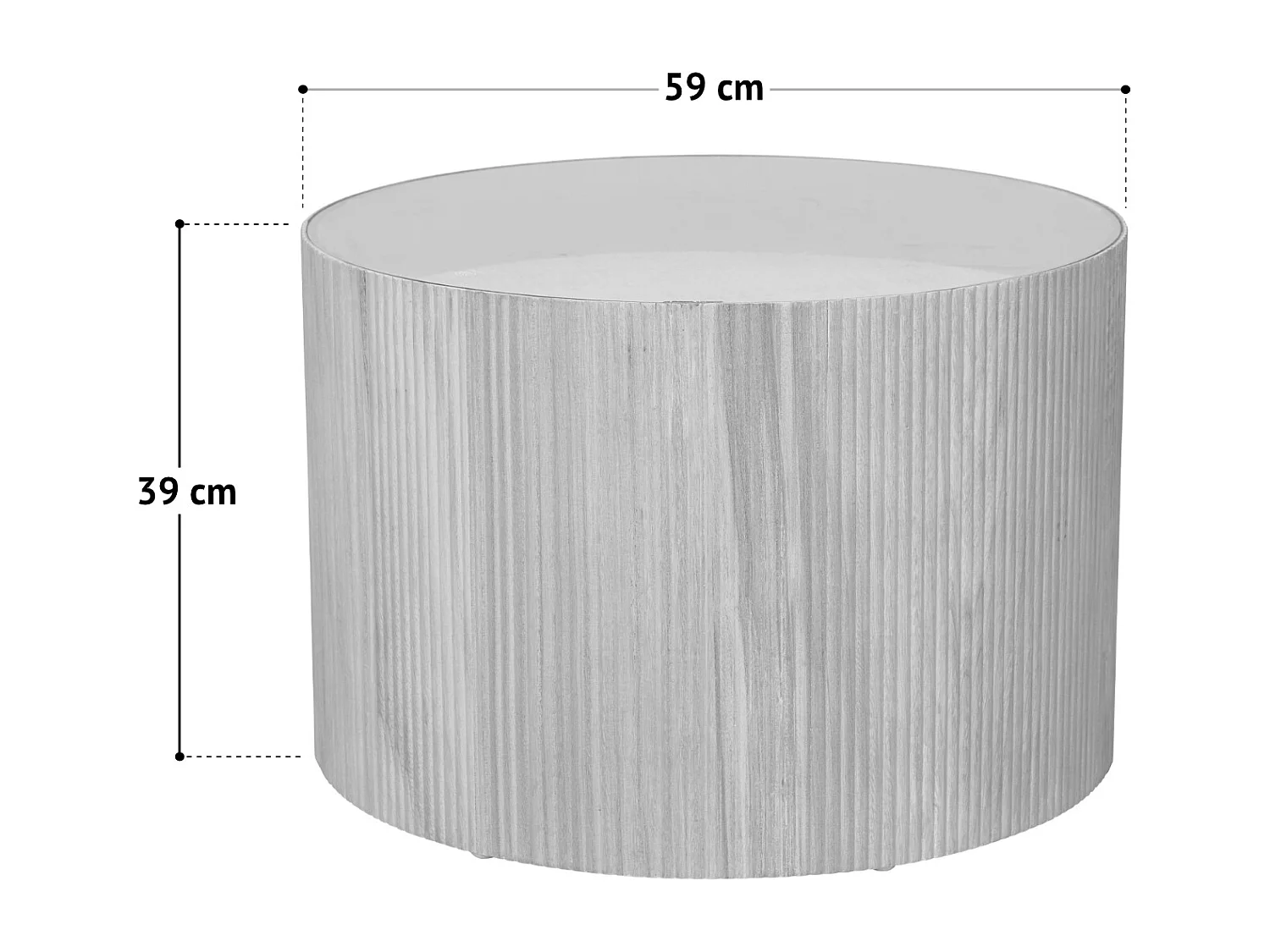 SVITA CARLA Table d'appoint Table de salon 59x39cm (Ø x H) Bois de Paulownia Naturel