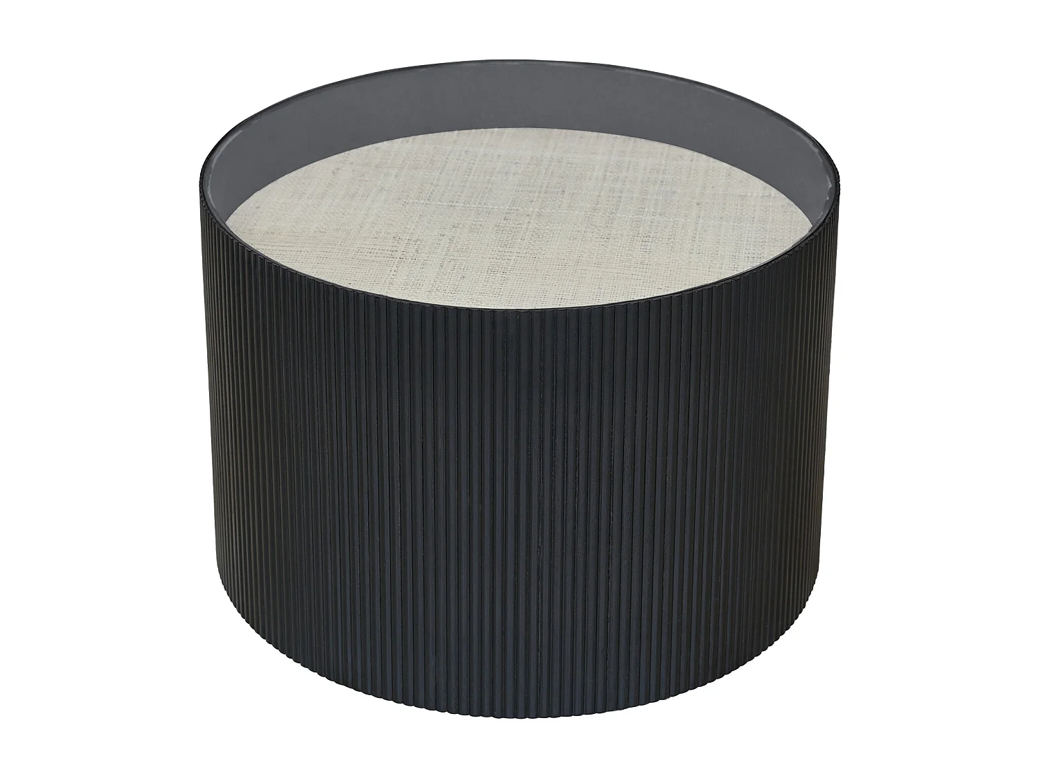 SVITA CARLA Table d'appoint Table de salon 59x39cm (Ø x H) Bois de Paulownia Naturel/Noir