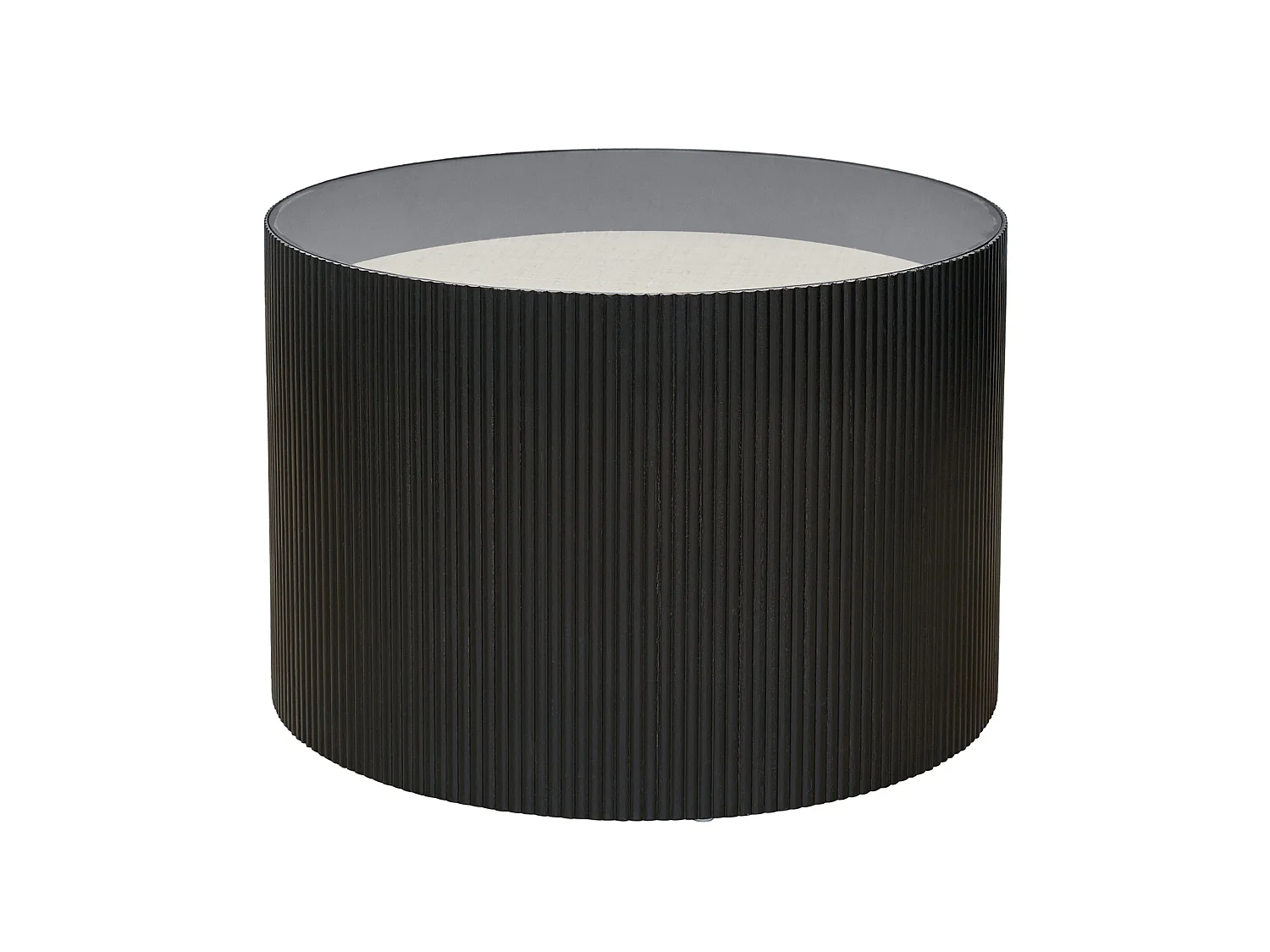 SVITA CARLA Table d'appoint Table de salon 59x39cm (Ø x H) Bois de Paulownia Naturel/Noir