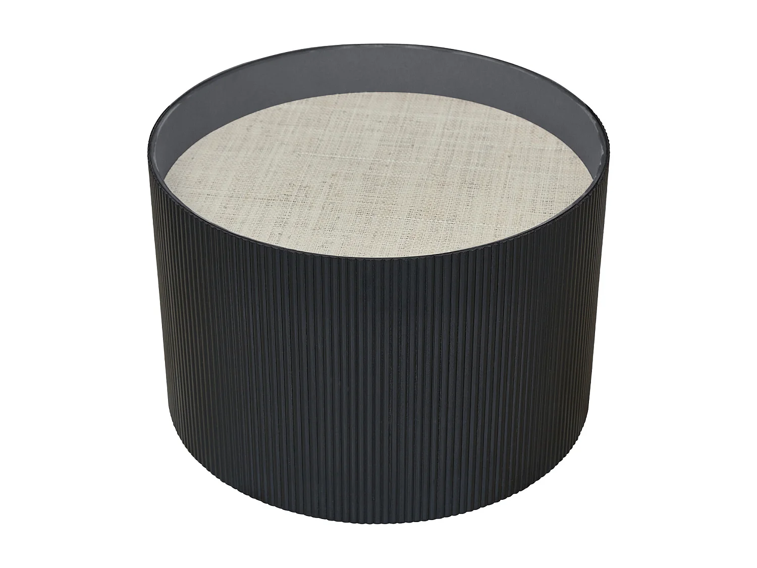SVITA CARLA Table d'appoint Table de salon 59x39cm (Ø x H) Bois de Paulownia Naturel/Noir