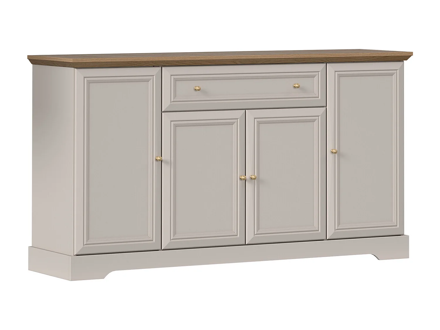 Buffet avec 4 portes et 1 tiroir - Beige et Naturel clair - ZARULA