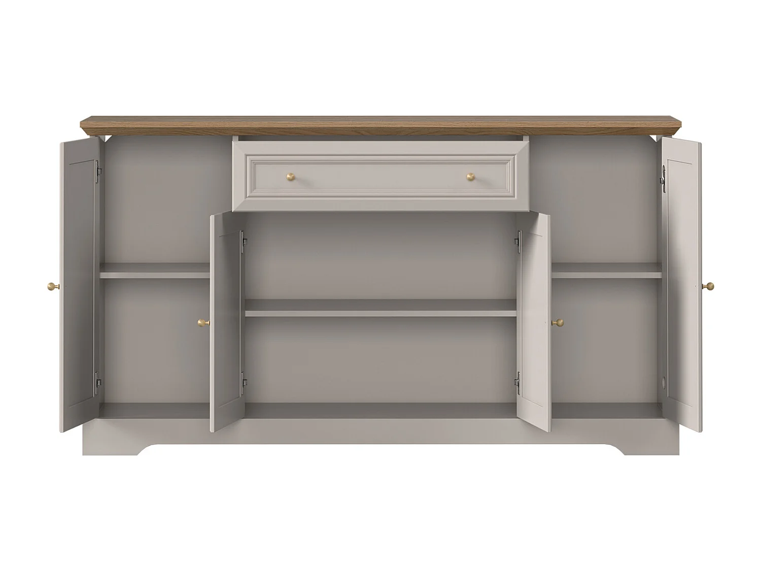 Buffet avec 4 portes et 1 tiroir - Beige et Naturel clair - ZARULA