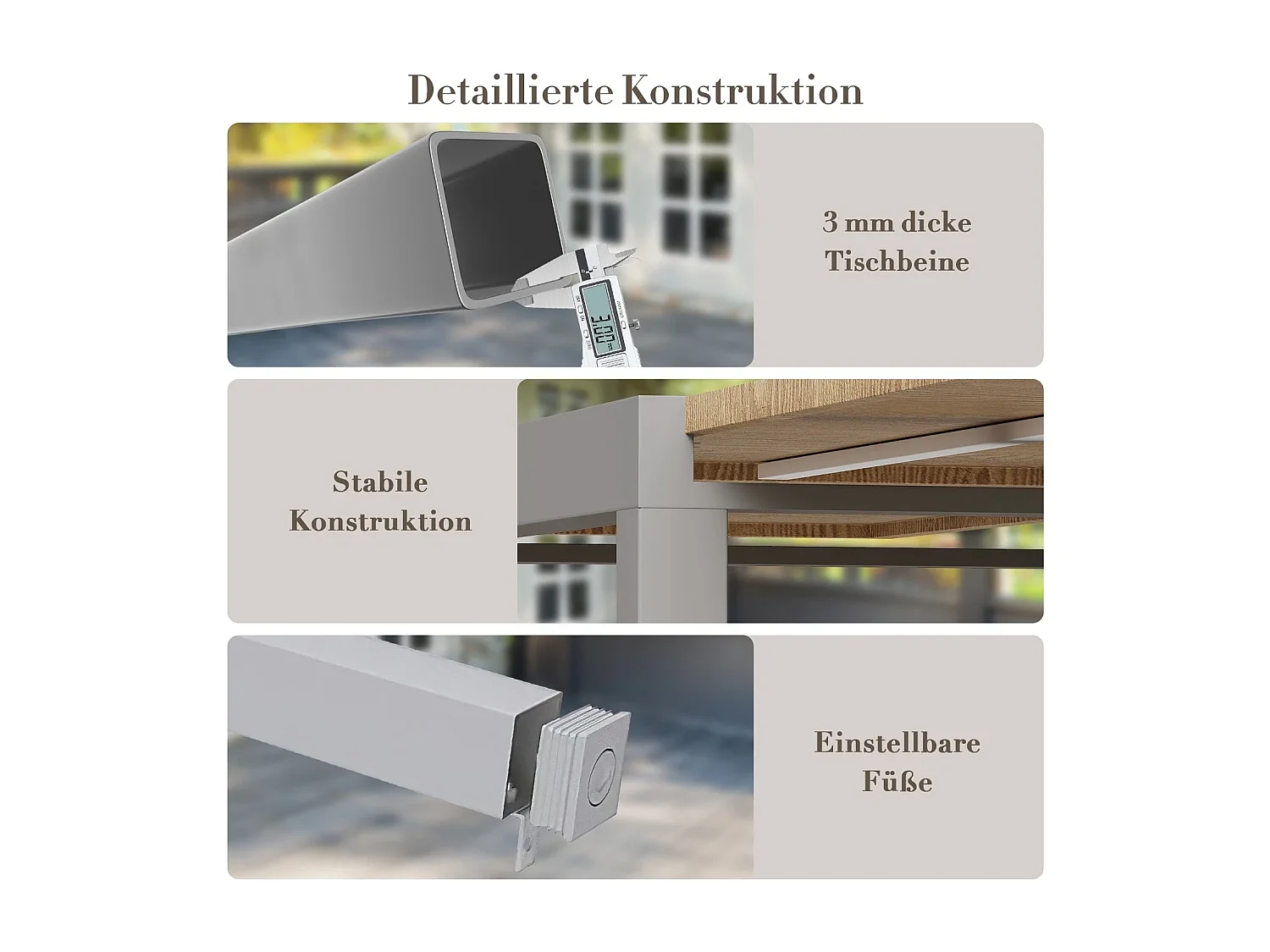 Table de jardin rectangulaire en aluminium Gunji, table à manger extensible pour extérieur