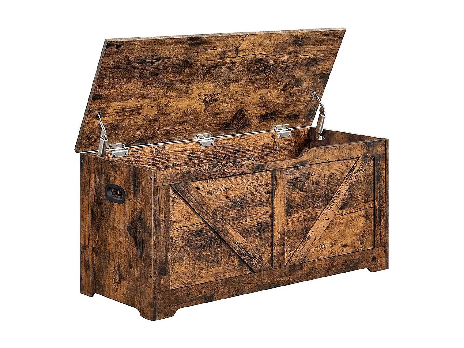 VASAGLE Coffre de rangement, banc de rangement, coffre à couvertures avec 2 charnières de sécurité, banc de rangement pour chaussures, style grange, 40 x 100 x 46