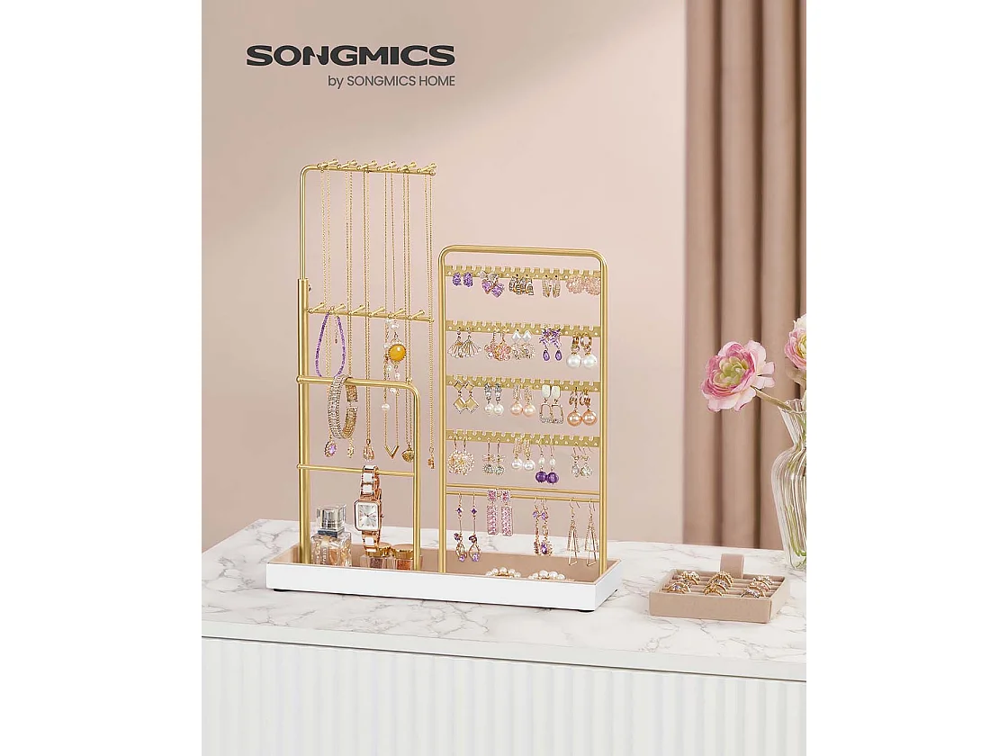 Schmuckständer aus Metall mit Samttablett