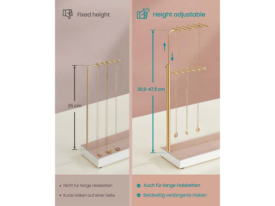Schmuckständer aus Metall mit Samttablett